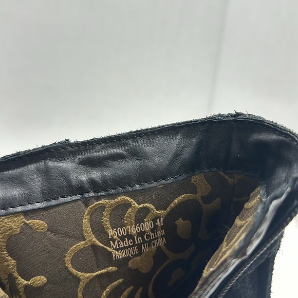 Fly London Yagi Boots Suede Platform Wedge Fringe Booties Ankle Boot Black 41 10 - Picture 6 of 7